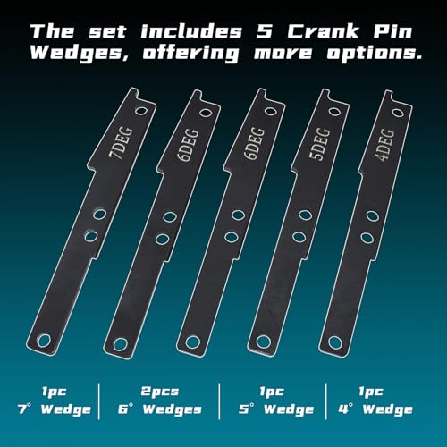 Yuesstloo 3163021 Cam Timing Tool Kit + 3163530 Engine Brake Adjustment Tool, Compatible with Cummins ISX QSX X15 Engine, 16PCS with 4/5/6/7 Degree Wedge with Carrying Case, Replace 3163020 3163069 - Image 5