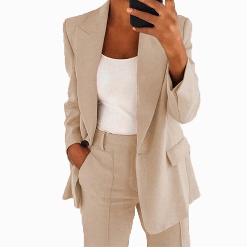 New Fashion Lapel High-End Sense Slim-Fit Elegant Suit Jacket Pants Suit Women - Image 5