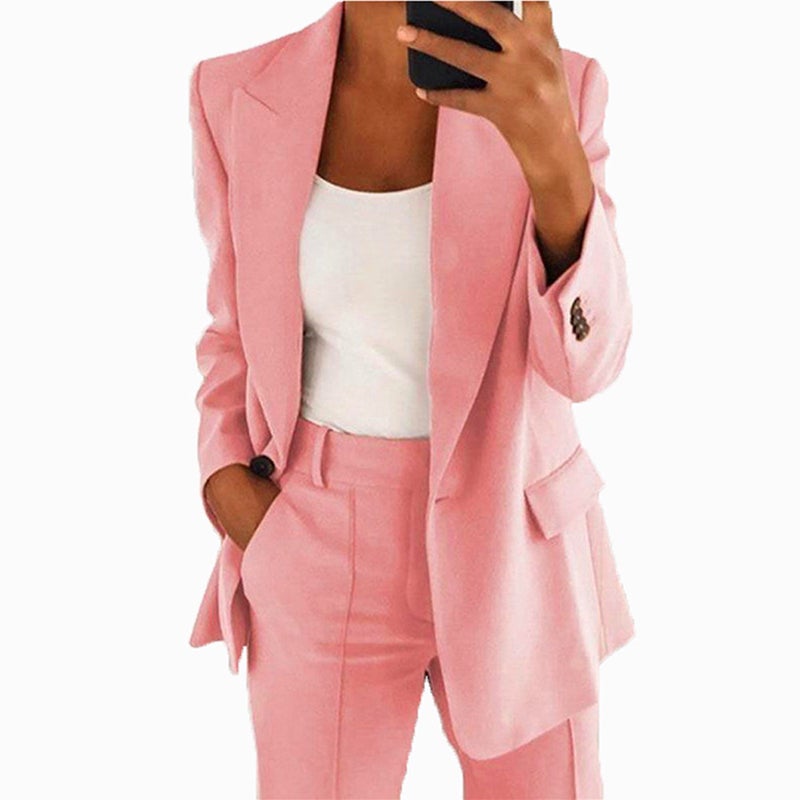 New Fashion Lapel High-End Sense Slim-Fit Elegant Suit Jacket Pants Suit Women - Image 4