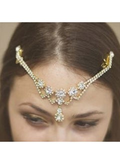 Wedding Head Chain Rhinestone Vintage Bride Headpieces Tassel Boho Hair Jewelry Bridal Headband Women Hair Accessories For Party Festival (Silvercharm)