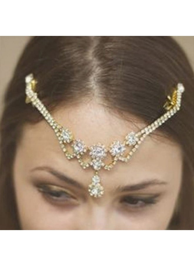 Fdesigner - Wedding Head Chain Rhinestone Vintage Bride Headpieces Tassel Boho Hair Jewelry Bridal Headband Women Hair Accessories For Party Festival (Silvercharm) - Image 1
