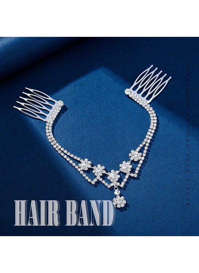 Fdesigner - Wedding Head Chain Rhinestone Vintage Bride Headpieces Tassel Boho Hair Jewelry Bridal Headband Women Hair Accessories For Party Festival (Silvercharm) - Image 1