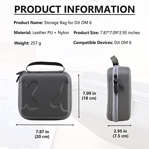 Flyekist Travel Case for DJI OM 6 - Portable Storage Bag Hardshell Carrying Case Fits DJI Osmo Mobile 6 Smartphone Gimbal Stabilizer and Accessories(Grey) - Image 5