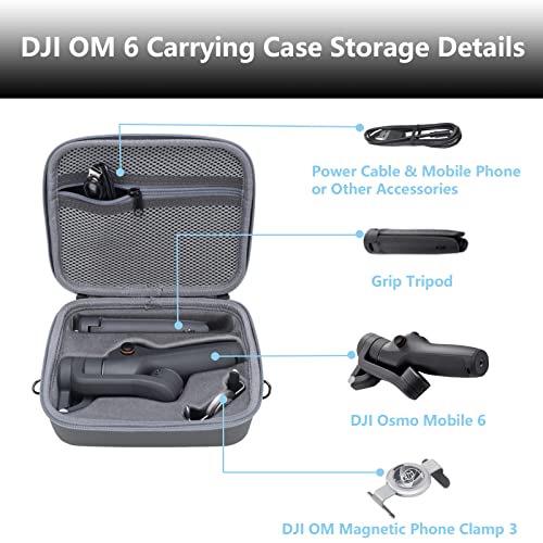 Flyekist Travel Case for DJI OM 6 - Portable Storage Bag Hardshell Carrying Case Fits DJI Osmo Mobile 6 Smartphone Gimbal Stabilizer and Accessories(Grey) - Image 2