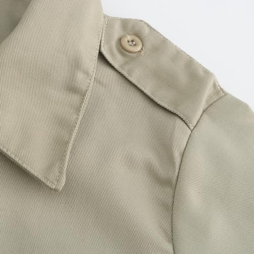 GRANDWISH Boys Short Sleeve Button-Down Shirt, Kids Work Shirt, Khaki Size 14 - Image 3