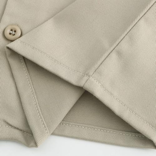 GRANDWISH Boys Short Sleeve Button-Down Shirt, Kids Work Shirt, Khaki Size 14 - Image 5