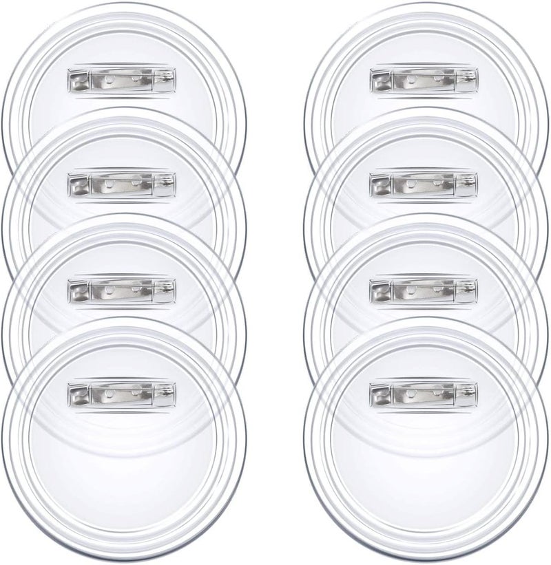 Bignc 20 Set Clear Pins for Crafts, Plastic Button Making Kit, Blank Pins Bulk, Make Your Own Buttons Badge Maker DIY Crafts, Photo Buttons (2.36 Inch) - Image 1