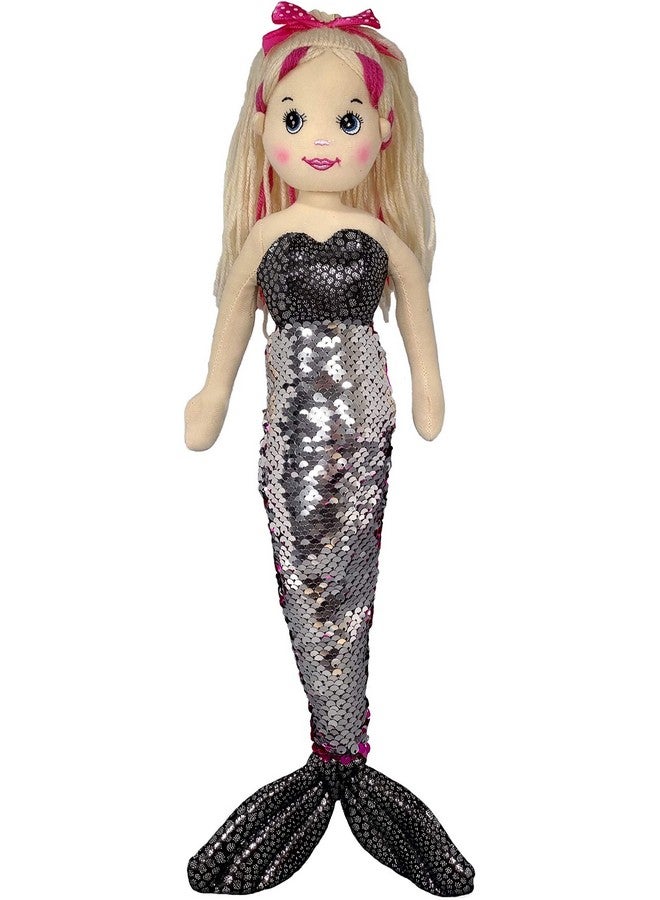 Anico 18" Colorful Mermaid With Blonde Hair With Purple/Silver Color Changing Tail - Image 3