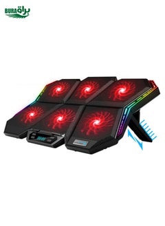 COOLCOLD RGB Notebook Radiator Six Fan Adjustable Laptop Cooling Base 5V Touch 12 Symphony Version