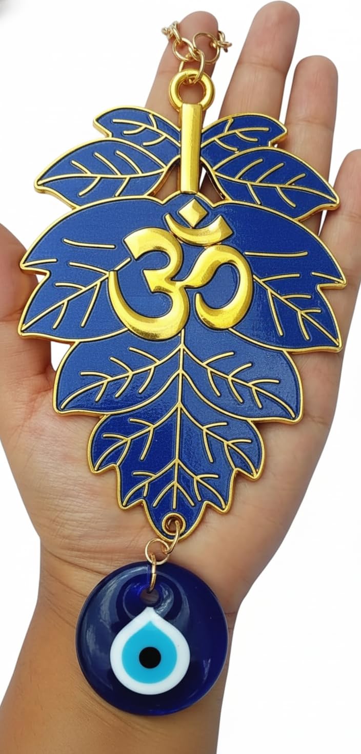 ARTISKRITI Om Evil Eye Hanging Nazar Battu for Home Entrance Decoration, House Main Door Decor Hanging Decorative Items, Feng Shui Items for Good Luck, Housewarming Gifts - Image 1