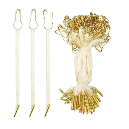 BDS-HOME 4.5 Inch 500pcs Hang Tag String Silks and Satin Strings, Safety Pin and Barb Fasteners for Clothing Hang Tags, Beige - Image 1