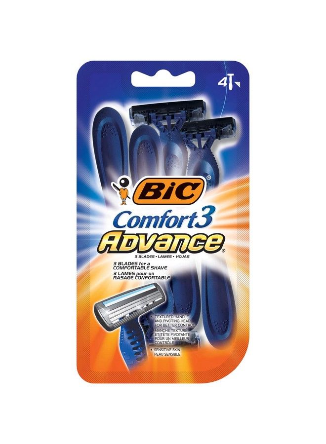 Bic شفرات حلاقة مريحة 3 متقدمة للرجال لحلاقة مريحة للغاية عبوات 4 من شفرات الحلاقة القابلة للاستخدام مرة واحدة مع 3 شفرات - Image 2