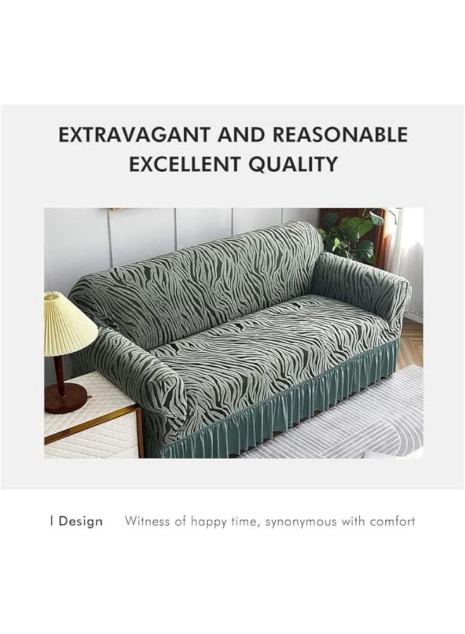 MIXDE Thick Sofa Cover with Skirt, Stretchable Full Cover Dustproof Sofa Towel Couch Slipcover，Pure Color Combination Sofa Cover, for Furniture Protection (Grey, 2 seater) - Image 3