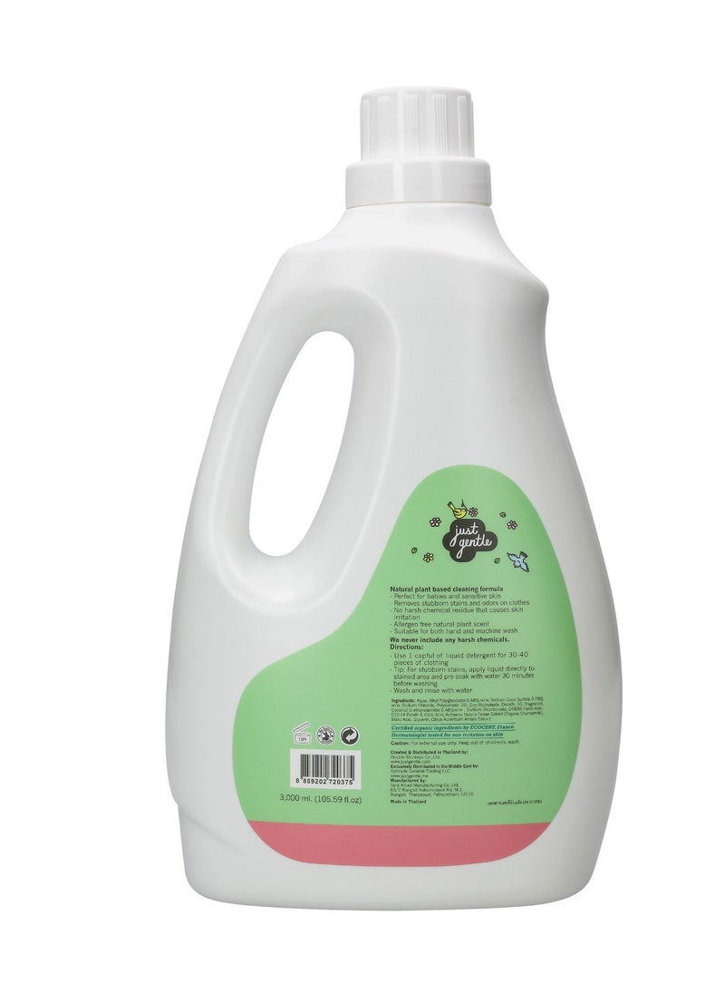 Just Gentle Just Gentle Plant-Based Hypoallergenic Laundry Detergent - Eco-Friendly, Gentle on Sensitive Skin, 3 Litres  - Image 2