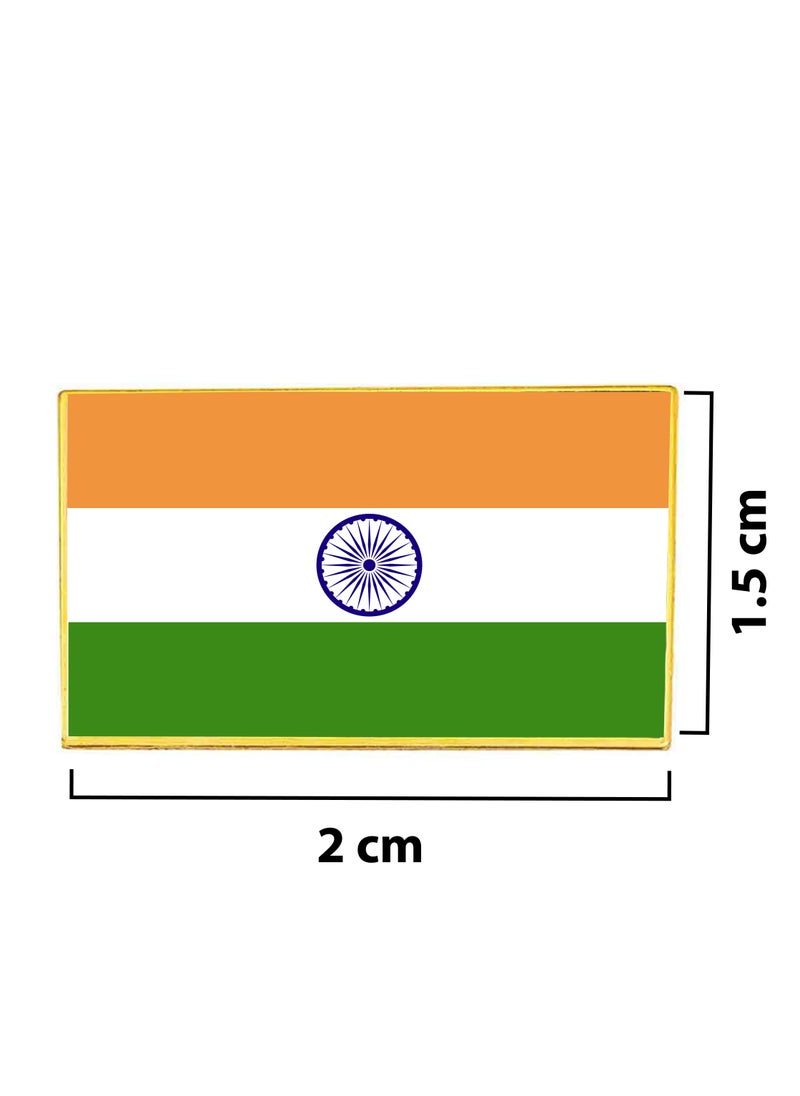 PRINTSHOP4ME - India National Flag Lapel Pins and Brooch Badge to show your patriotism for India  (Square Badge) - Image 1
