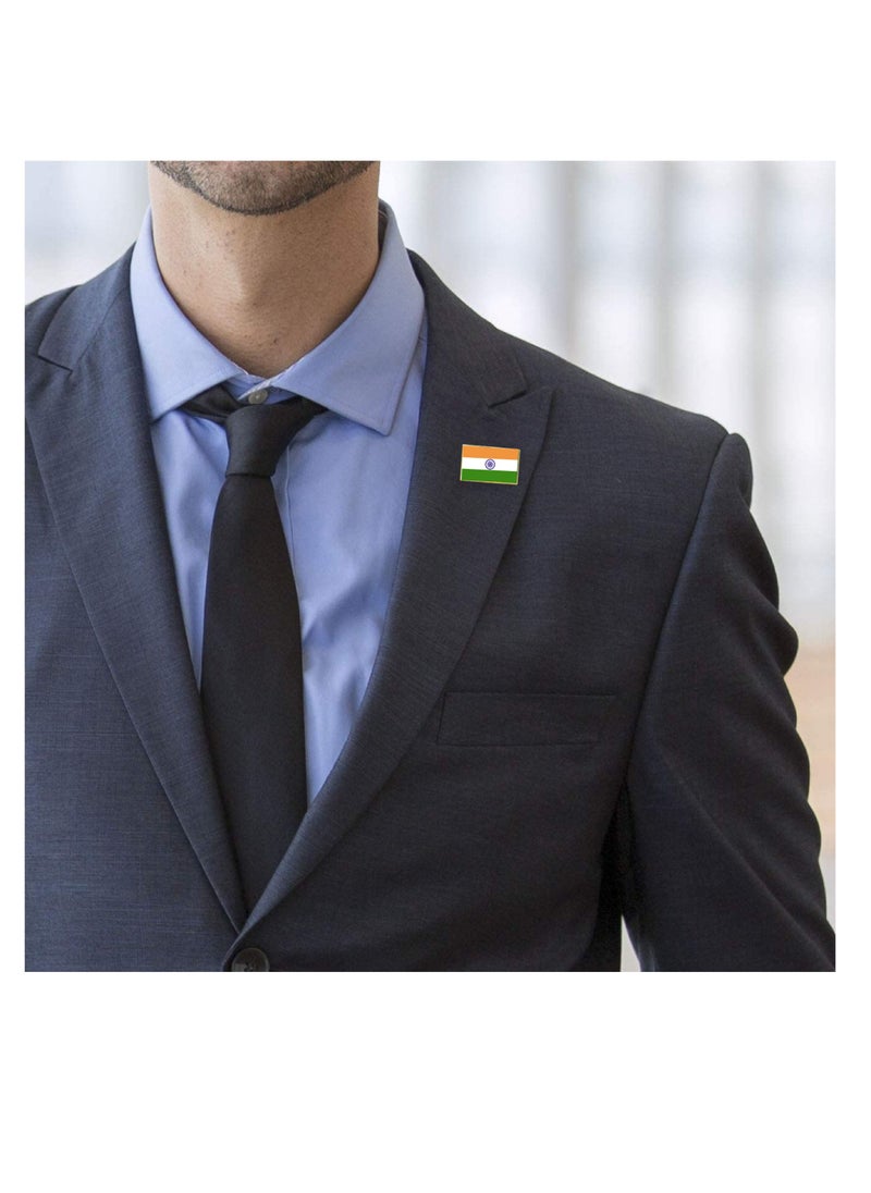 PRINTSHOP4ME - India National Flag Lapel Pins and Brooch Badge to show your patriotism for India  (Square Badge) - Image 1