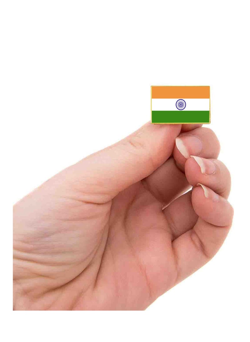 PRINTSHOP4ME - India National Flag Lapel Pins and Brooch Badge to show your patriotism for India  (Square Badge) - Image 1