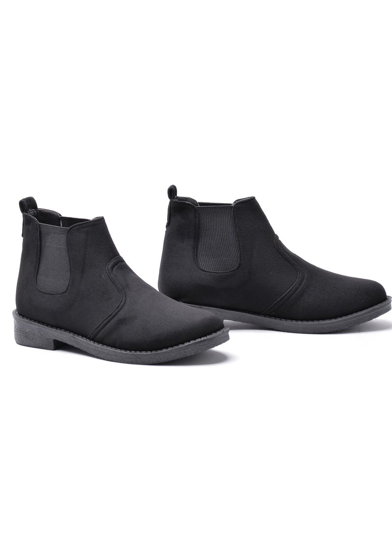 Run  - Uncle Boot Elegant Suede 2-BLACK - Image 1