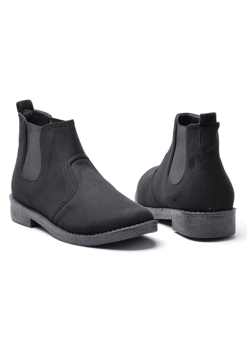 Run  - Uncle Boot Elegant Suede 2-BLACK - Image 1