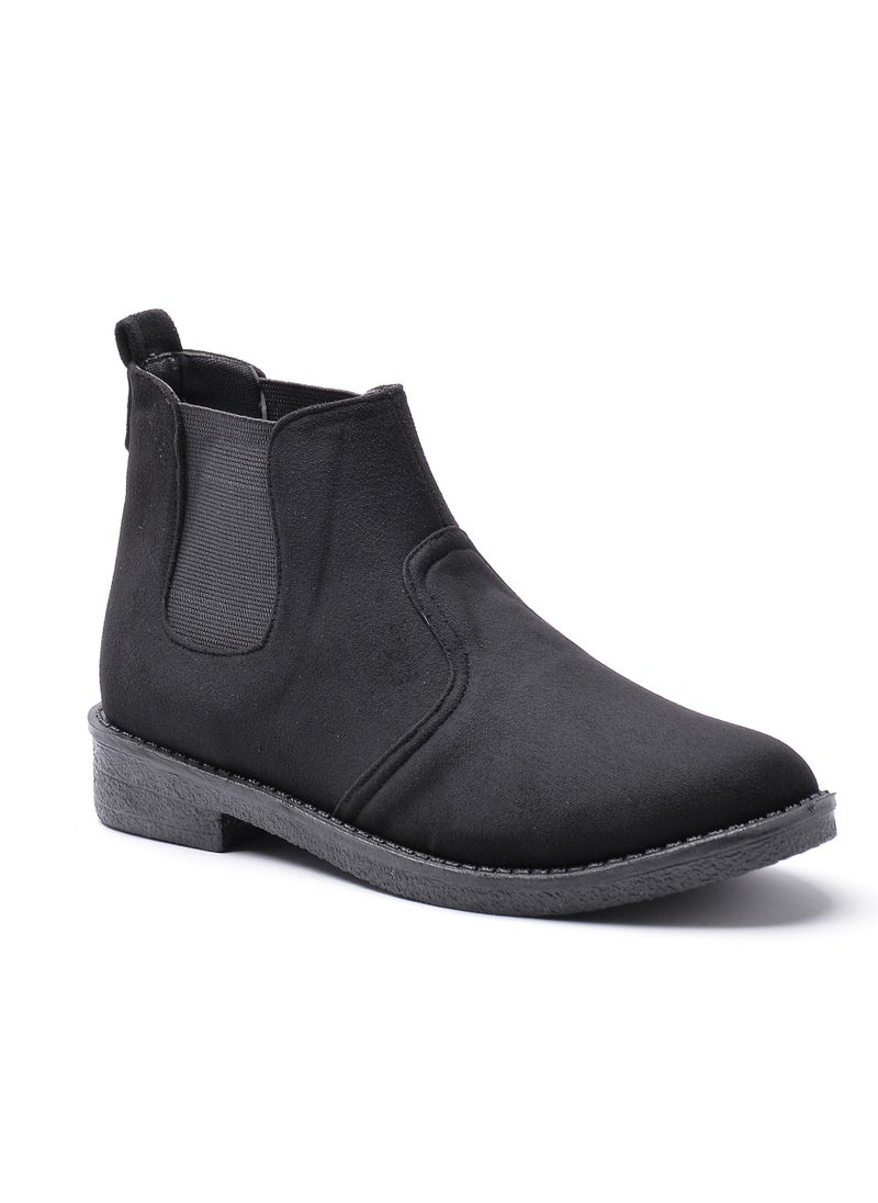 Run  - Uncle Boot Elegant Suede 2-BLACK - Image 1