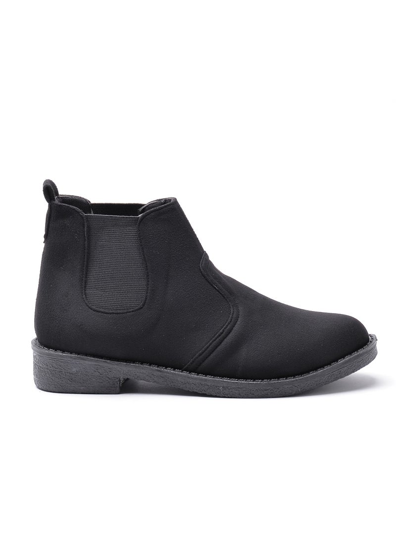 Run  - Uncle Boot Elegant Suede 2-BLACK - Image 1