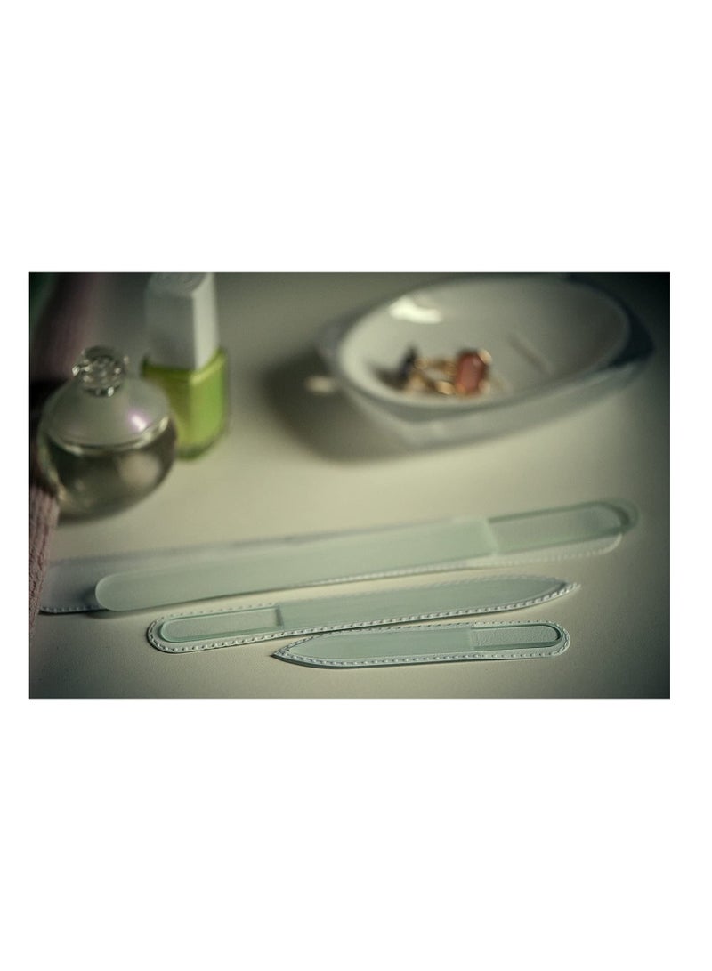 SYOSI 3 قطع ملفات أظافر زجاجية تشيكية مصقولة مهنية من زجاج تشيكي مقسى مجموعة هدايا مصنوعة يدويًا قابلة للغسل ملف أظافر مزدوج الجوانب ملفات أظافر محفورة ملف أظافر كريستالي للأظافر الطبيعية - Image 5