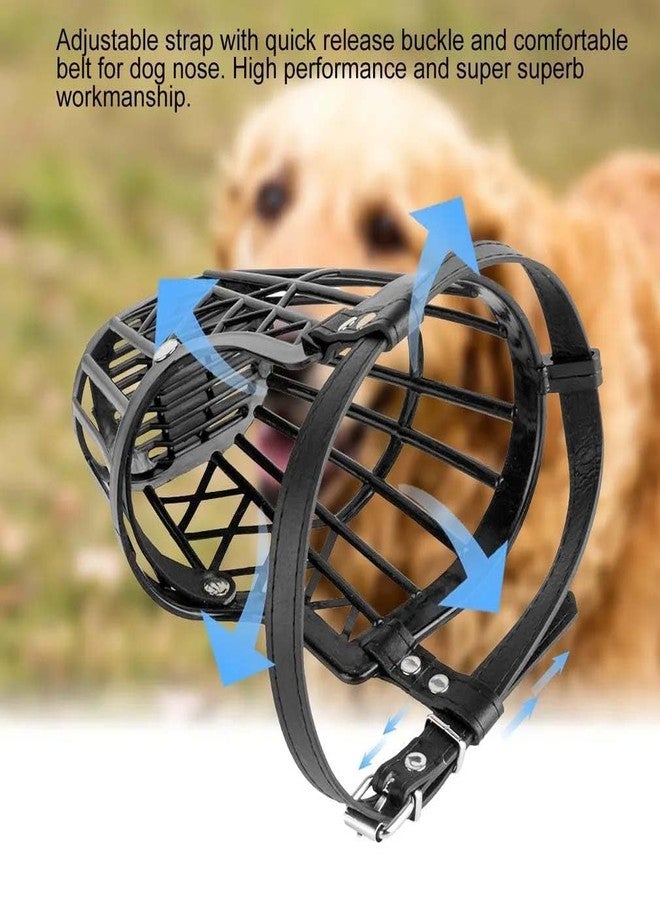 Fondle Adjustable Dog Muzzle, Black, Large Size, Lightweight Basket Design, Prevents Biting Barking and Chewing, Breathable with Padded Comfort, Quick Release Buckle (7) - Image 3