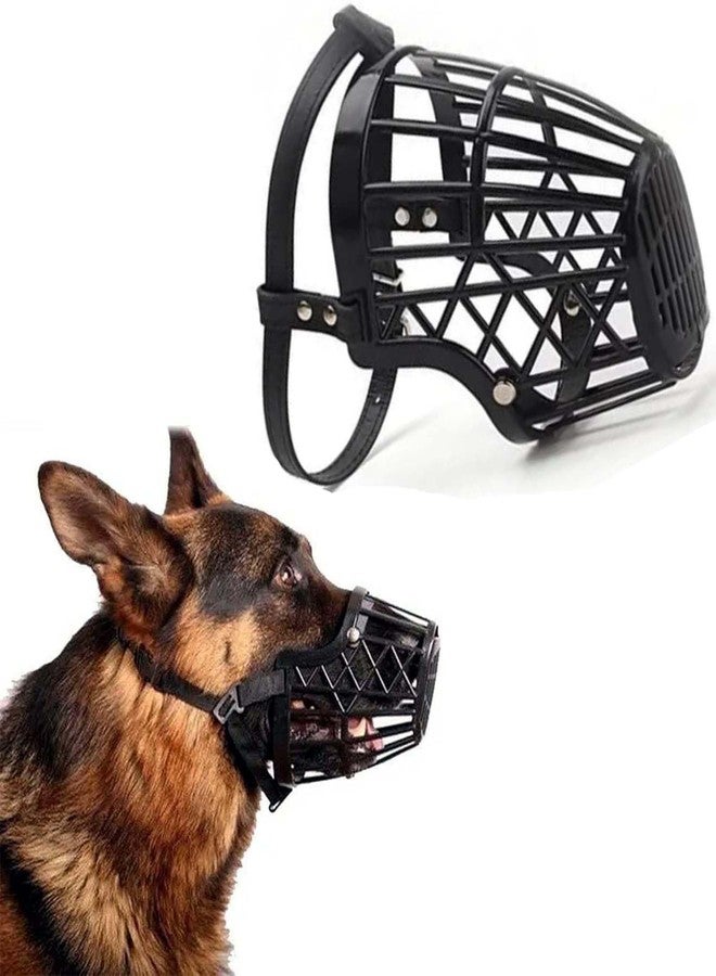 Fondle Adjustable Dog Muzzle, Black, Large Size, Lightweight Basket Design, Prevents Biting Barking and Chewing, Breathable with Padded Comfort, Quick Release Buckle (7) - Image 4