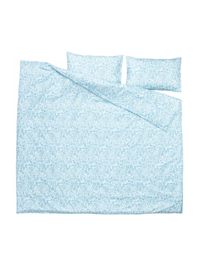 غطاء لحاف و2 غطاء وسادة، أبيض/أزرق، 240×220/50×80 سم - Image 5