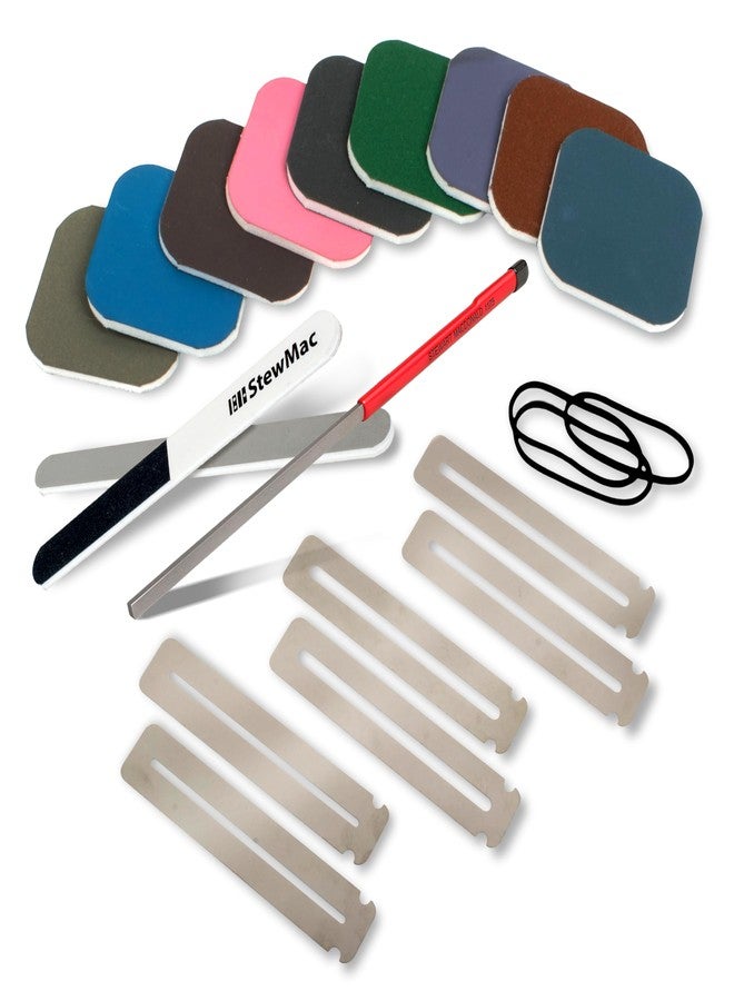 مجموعة StewMac Rough Fret Smooth + Shine، مجموعة تلميع وتنعيم أطراف أصابع الجيتار، تلميع الخدوش في الطلاء وواقي الريشة (5087) - Image 1