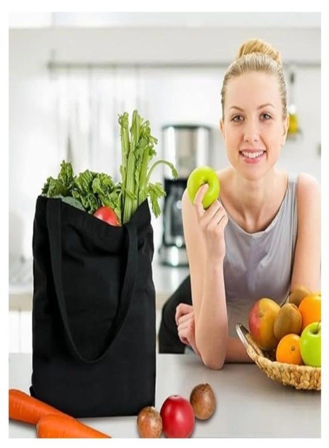 VARA Canvas Tote Bag | Reusable Shopping Bag | Natural and Black, 2 Pack - Image 5