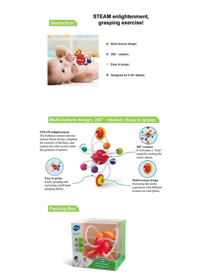 HOLA - Baby Toy Catching Ball rattle toy Teether For 3 Months + - Image 1
