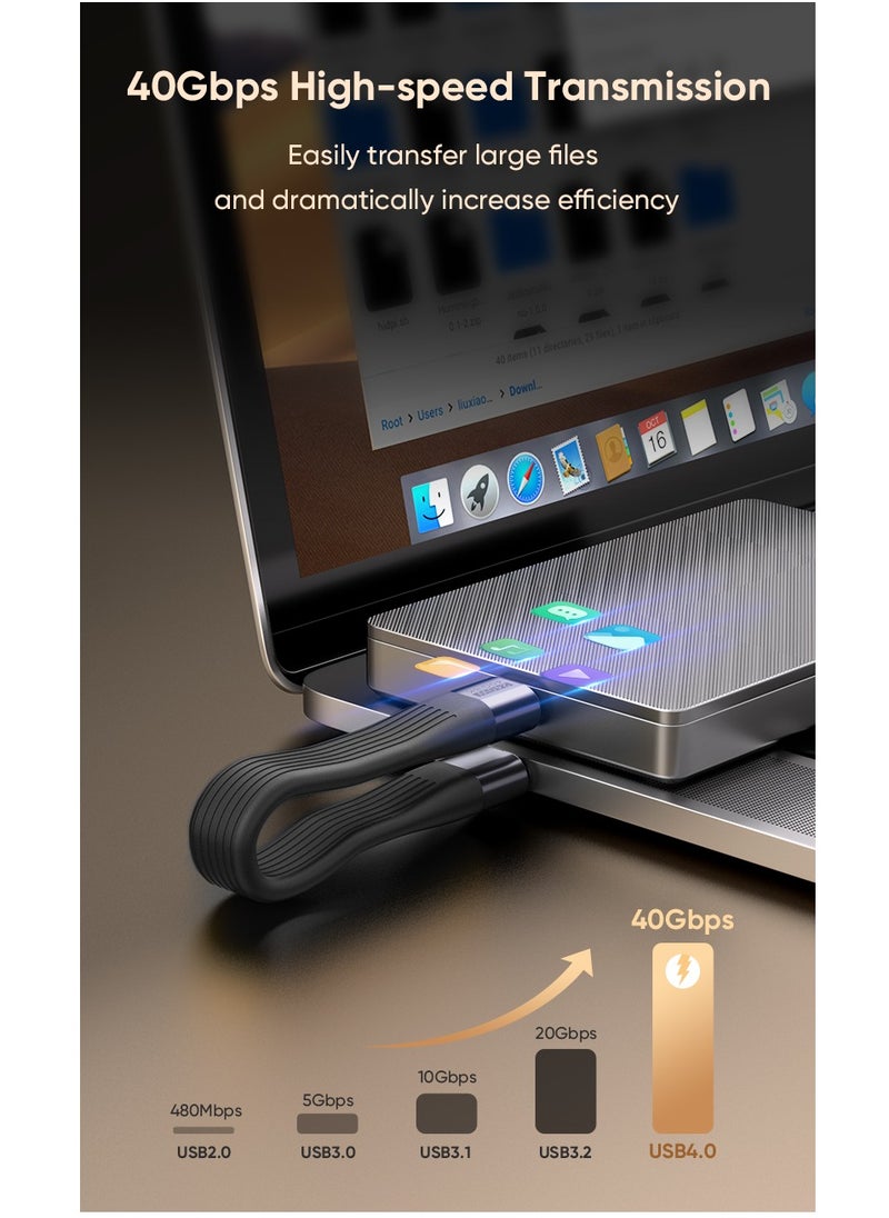 Type-C to Type-C 240W 40Gbps 8K Data Cable with PD3.1 Fast Charging, High-Speed Data Transfer, and Ultra HD Output for Laptops, Phones, and Game Consoles, Black  - Image 4