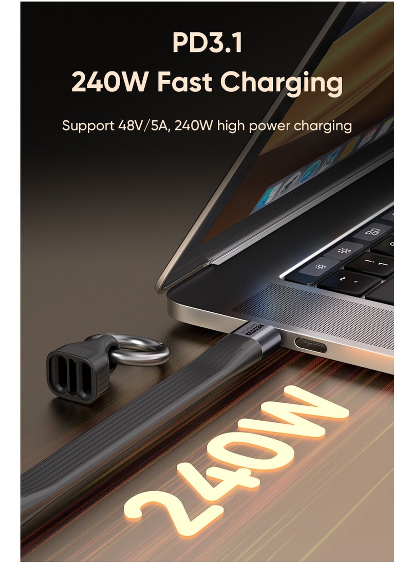 Type-C to Type-C 240W 40Gbps 8K Data Cable with PD3.1 Fast Charging, High-Speed Data Transfer, and Ultra HD Output for Laptops, Phones, and Game Consoles, Black  - Image 3