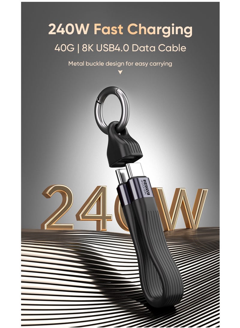 Type-C to Type-C 240W 40Gbps 8K Data Cable with PD3.1 Fast Charging, High-Speed Data Transfer, and Ultra HD Output for Laptops, Phones, and Game Consoles, Black  - Image 2