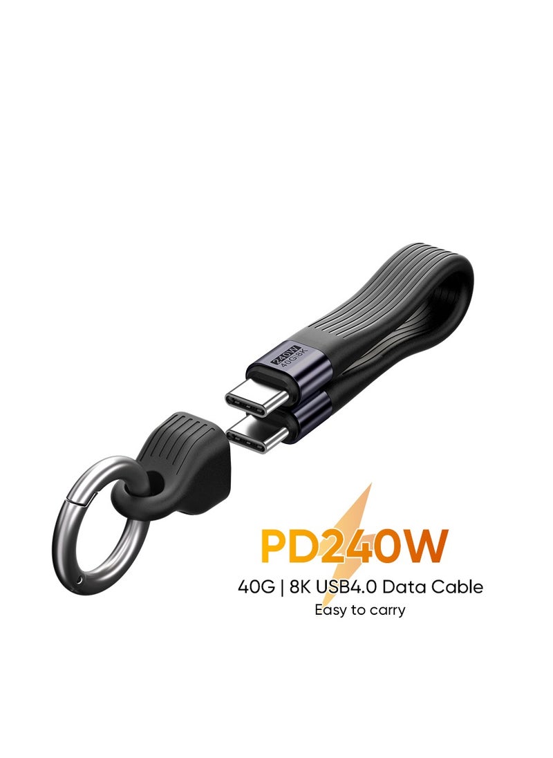 Type-C to Type-C 240W 40Gbps 8K Data Cable with PD3.1 Fast Charging, High-Speed Data Transfer, and Ultra HD Output for Laptops, Phones, and Game Consoles, Black  - Image 1
