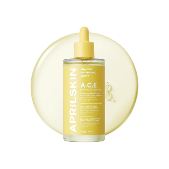 APRILSKIN A.C.E Serum｜Vita Kojic Serum for Brightening & Glow｜3-Second Brightening｜Kojic Acid & Vitamin C for Uneven Skin Tone｜Korean Skin Care｜3.88 oz.