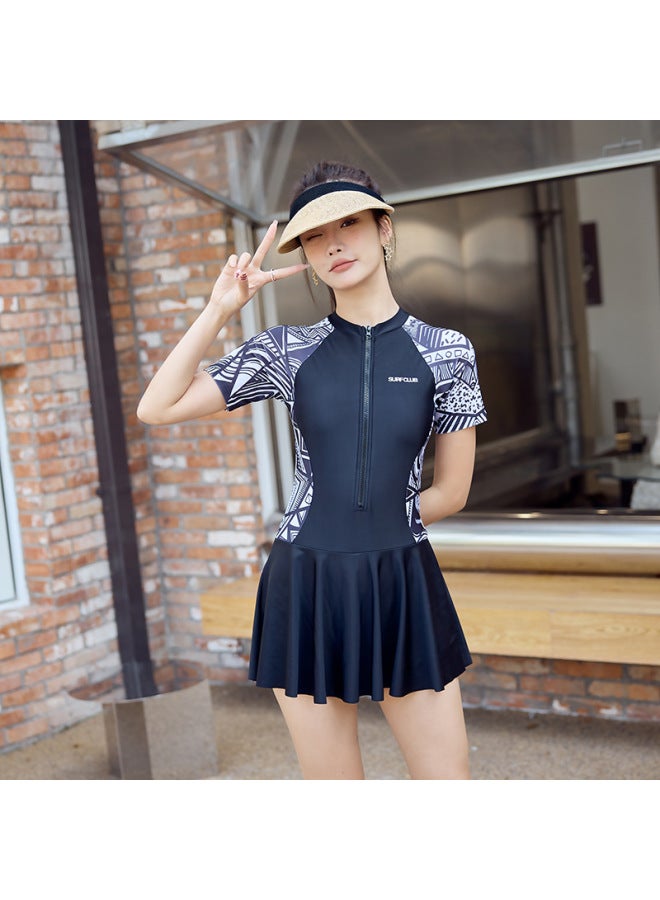 Loquat Sports Swimwear Women's Summer Conjoined Women's Professional Conservative Plus Size Hot Spring Swimwear Adult Women's Swimwear-Color:E90- - Image 5