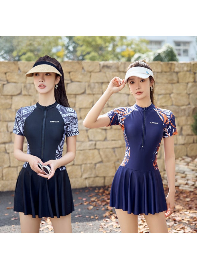 Loquat Sports Swimwear Women's Summer Conjoined Women's Professional Conservative Plus Size Hot Spring Swimwear Adult Women's Swimwear-Color:E90- - Image 3