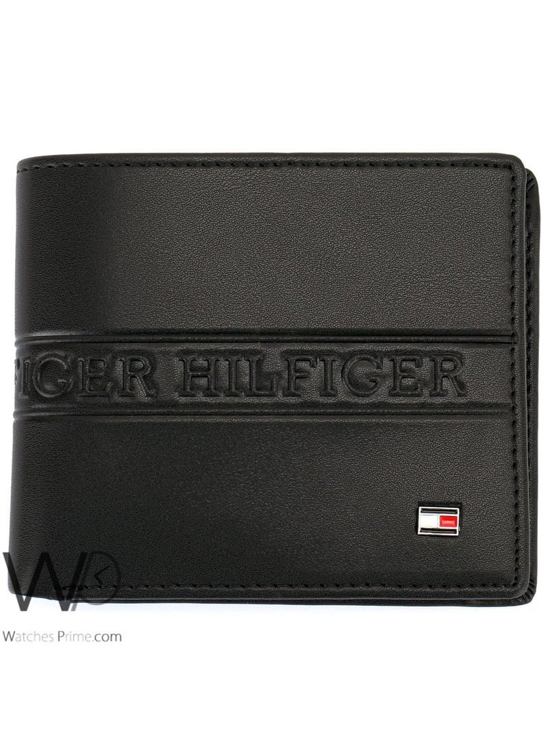 Tommy Hilfiger Plus Tommy Hilfiger Men's Purse Natural Leather Black Patterned Hilfiger  - Image 3