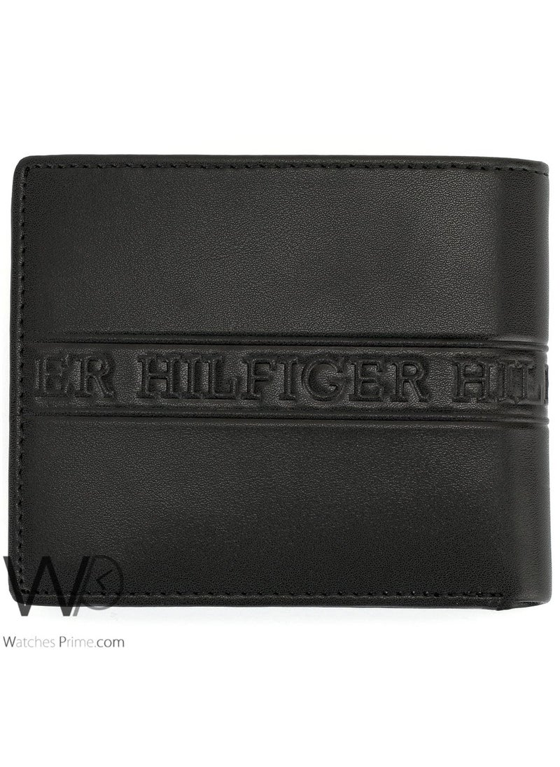 Tommy Hilfiger Plus Tommy Hilfiger Men's Purse Natural Leather Black Patterned Hilfiger  - Image 4