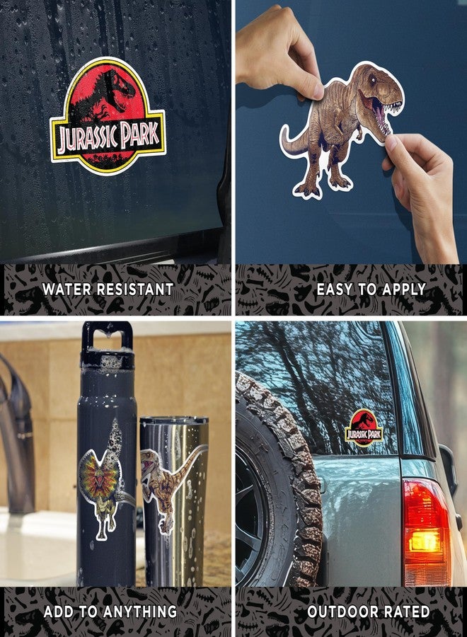 WALL PALZ Jurassic Park Licensed Decals - Set of 7 Dinosaurs and Logos Waterproof Vinyl Stickers for Car Truck Water Bottle Laptop Skateboard - Jurassic World Stickers - Image 2