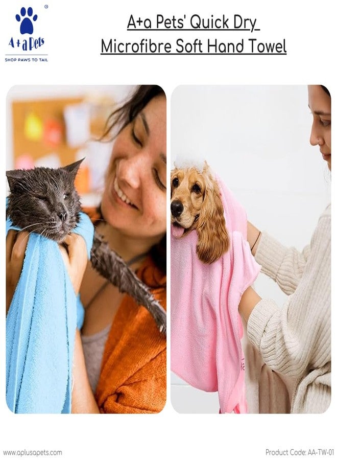 A+a Pets منشفة استحمام للحيوانات الأليفة من الألياف الدقيقة سريعة الجفاف من A+a Pets | منشفة فائقة الامتصاص للكلاب | لا تتكتل | منشفة للعناية بالقطط (بنفسجي) - Image 3