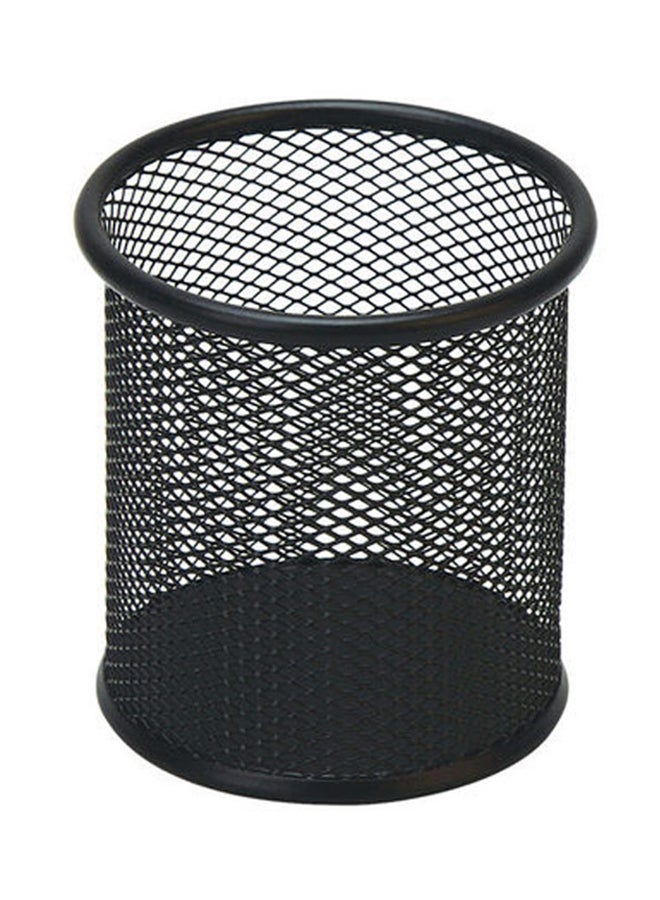 Circular Mesh Pen Holder Black - Image 1