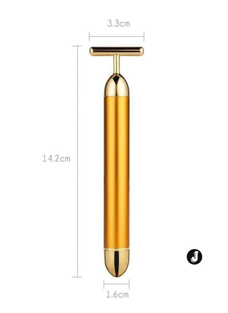 JAJEEK "New 24K Gold Electric Beauty Bar Facial Massager – Revitalize Your Skin for a Radiant Glow"  - Image 1