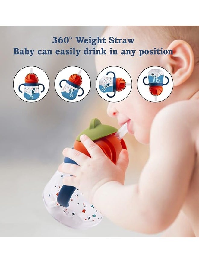 Generic - Sippy Cup For Babies Over 6 Months, Weighted Straw Anti-Spill Cup, Baby Sippy Cup With Handle, Anti-Spill, Leak-Proof Spout Cup 260 ML, BPA-Free - Image 1
