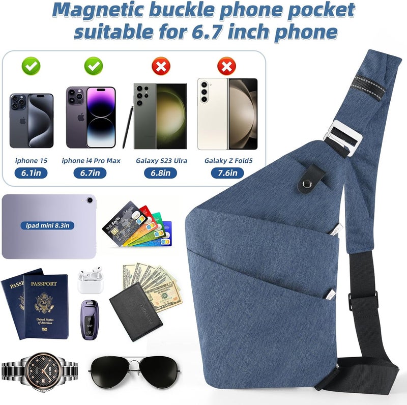 VADOO Sling Bag - Anti-theft Crossbody Shoulder Bag for Men and Women - Image 4