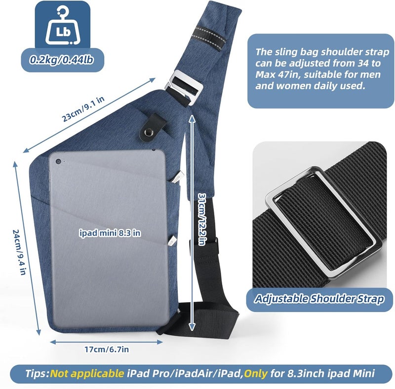 VADOO Sling Bag - Anti-theft Crossbody Shoulder Bag for Men and Women - Image 2
