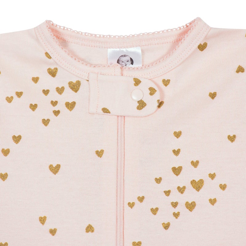 Gerber Baby Girls 2-Pack Footed Pajamas, Love Pink, 12 Months - Image 2