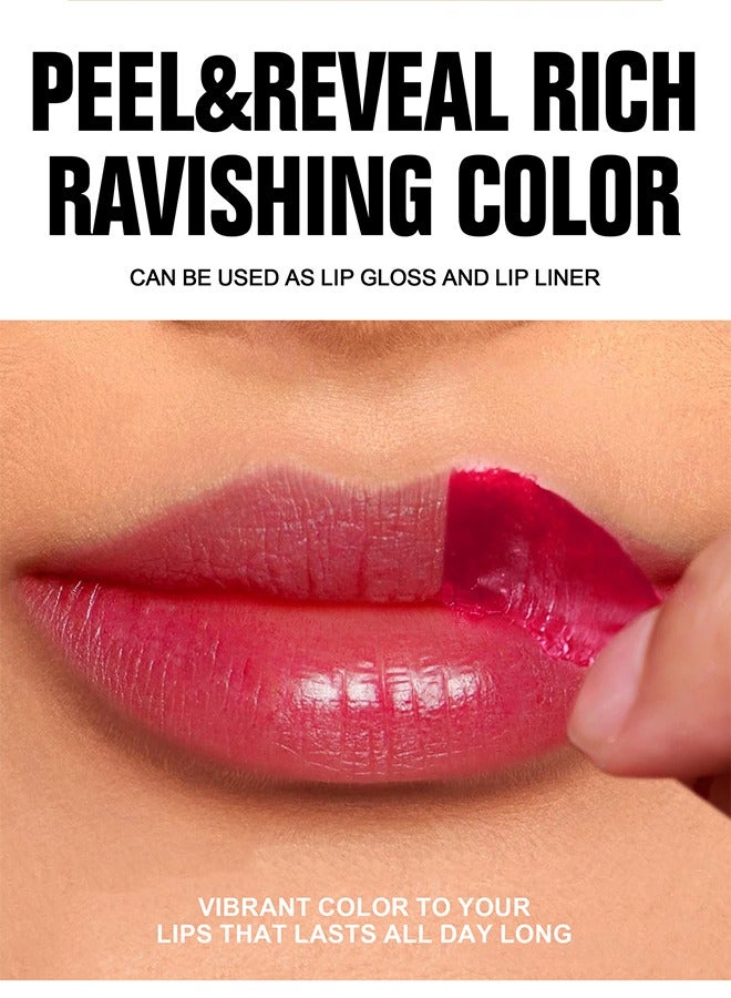 Vibely Peel-Off Lip tint - Tattoo Lip Liner Stain Lip Gloss with Matte Finish,Long Lasting Waterproof Nonstick Lipstain Tinted Lip Stain - Image 4